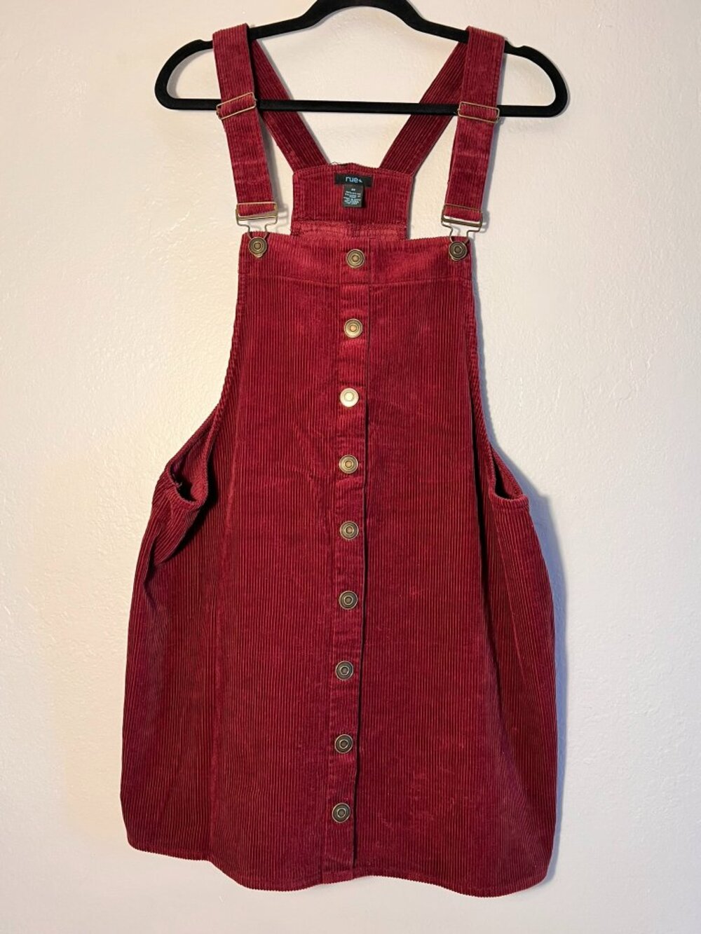 Rue+ Rue21 2X Maroon Corduroy Jumper Overall Mini Dress - Excellent Condition